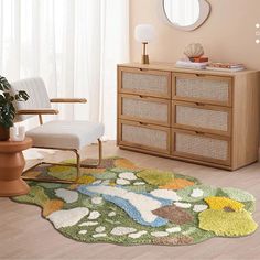 Feblilac 3D Magic Flower Garden Leaves Area Rug Carpet, 80cmX120cm - Feblilac® Mat Magic Flower, Bedroom Mat, Stripped Wall, Bedroom Mats, Area Rug Size, Garden Bedroom, Color Crafts, Small Area Rugs, Bath Shower