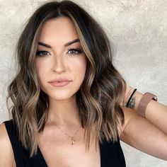 Balayage Brunette, Hair Envy, Shoulder Length Hair, Brunette Hair, Hair Waves, Length Hair, Brunette Hair Color