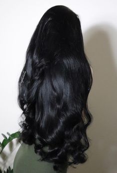 Very Dark Black Hair, Thick Black Curly Hair, Volume Black Hair, Asian Hair Aesthetic, Onyx Black Hair, Black Long Hair Aesthetic, Black Hair Volume, Jet Black Hair Aesthetic, Women With Long Black Hair