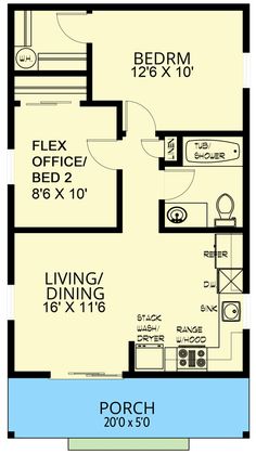 the floor plan for a two bedroom apartment with an attached kitchen and living room area