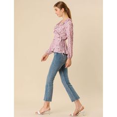 Elevate your wardrobe with the Allegra K Women's Floral Print V-Neck Wrap Shirt, a piece that blends classic charm with contemporary flair. This chiffon top, adorned in a delicate pink floral pattern, features a flattering V-neckline and a chic ruffle neck that adds a touch of romance to any outfit.

- **Color**: Pink
- **Material**: Chiffon
- **Size**: Large
- **Gender**: Female
- **Neckline**: V-neck with ruffle detail
- **Closure**: Tie waist for a customizable fit
- **Design**: Floral print Chiffon Wrap Top, Tie Waist Shorts, Peplum Shirts, Ruffle Fabric, Chiffon Wrap, Cowl Neck Long Sleeve, Wrap Shirt, Floral Chiffon, Shop Blouses