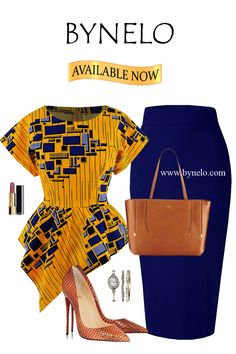 Dress For Office, Kimono Sleeve Top, African Tops, Church Fashion, Peplum Tops, Ankara Print, African Ankara