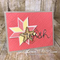 a handmade card with a star on it