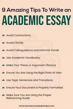 9 Amazing Tips to Help You Craft an Academic Essay Top Grades, Academic Essay, Academic Vocabulary, Topic Sentences, Best Essay Writing Service, Tips For Writing, Essay Writer, Essay Writing Tips, Essay Help