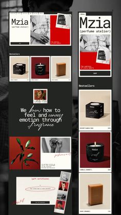 the website is designed to look like it has many different items on it, including boxes and