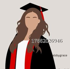 a woman wearing a graduation cap and gown with long hair in the middle of her body