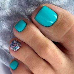 Colorful Toenail Designs, Pedicure Ideas Turquoise, Turquoise Nail Art Designs, Turquoise Toe Nails Designs, Tiffany Blue Pedicure, Toes French Tip Designs, Blue Toe Nails Ideas, Summer Pedicure Designs Toenails Beach Nails, Turquoise Toenails