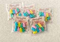 four bags of gummy bear ear clips