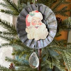 a christmas ornament hanging from a tree