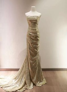 Sequins Mermaid Scoop Long Evening Dress Formal Dresses Gold, Elegante Y Chic, Long Formal Dress, Wedding Dresses With Flowers, Corset Dress Prom, Mother Wedding Dress, Wedding Flower Girl Dresses, Evening Gown Dresses, Popular Dresses