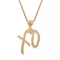 Xo The Weeknd Gold Iced Out Rhinestone Pendant Necklace On 24” Gold Chain Made From Zinc Alloy Xoxo Necklace, Xo Necklace, Hip Hop Necklace, Letter Earrings, Letter Pendant Necklace, Party Necklace, Cubic Zirconia Jewelry, Fashion Jewelry Sets, Letter Pendants