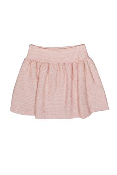 Go preppy and posh with this adorable skirt from Valentino! The iconic Italian fashion house takes the classic flared skirt and gives it a luxe upgrade with a tweed design in a precious pink hue. Perfect for classic fashionistas! Pair with a ruffled blouse and Mary Janes for a cute and cool Parisian-inspired ensemble. Size 4 (IT 40) Shell: 51% Polyester, 42% Cotton, 6% Viscose, 1% Metallics Lining: 100% Silk Made in Italy Concealed side zipper Lined Flared silhouette Tweed design Waist 28" Total Chic Pink Flared Mini Skirt, Pink Flared Mini Skirt Chic Style, Pink Tweed, Ruffled Blouse, Buy Shoes Online, Fashion House, Jacket Design, Flared Skirt, Italian Fashion