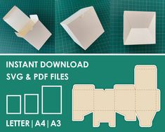 the instructions for how to make an origami box with paper and cut outs