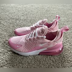 Brand New In Original Box, Youth Sizing. For Women Size Up By 1.5. Pink Air Max 270, Air Max 270 Black, Nike Air Max 270 Black, Shoe Goals, Nursing Goals, Nike Converse, Pink Bottoms, Preppy Shoes, Pretty Shoes Sneakers