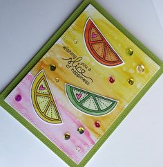 a card with watermelon slices on it