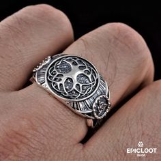 925 Silver Yggdrasil Symbol Ring Yggdrasil Symbol, Viking Ring, The Tree Of Life, Viking Jewelry, Norse Mythology, Inner Strength, 925 Silver Rings, 12 Days, The Tree