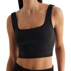 Smooth, Sculpt And Define Your Silhouette. This Supersoft Square Neck Tank Pulls Together Any Look. Style It Solo Or Layer It Up - You Can't Go Wrong. Women's Size Xl Black Square Neck Sleeveless Matte Fabric; Double Layer Of Fabric In Front And Back High Compression: Maximum Smoothing And Sculpting. Straight Hem; Cropped Length Polyester/Spandex Black Scoop Neck Top With Medium Support, Black Yoga Top With Medium Bust Support, Black Yoga Tops With Medium Bust Support, Black Yoga Top With Bust Support, Black Compressive Scoop Neck Top, Compressive Solid Color Tank Top, Black Scoop Neck Top For Yoga, Compressive Crop Top, Black Top With Medium Bust Support And High Stretch