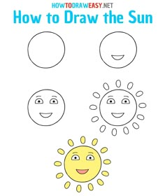 how to draw the sun for kids with easy step - by - step drawing instructions