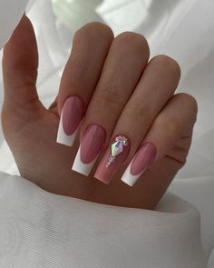 Pink Powder Nails, Nail Salon Prices, Tip Nail Designs, Kylie Nails, Multicolored Nails, French Tip Nail Designs, Stylish Nails Designs, Edgy Nails, Classic French Manicure