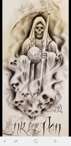 a drawing of a skeleton holding an umbrella