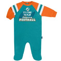 Baby Boys Dolphins Sleep 'N Play Casual Onesie With Letter Print For Game Day, Sporty Onesie With Letter Print For Sports, Thigh Snaps, Dolphins Logo, Baby Size Chart, Gerber Baby, Cotton Sleepwear, Fashion Now, Inner Thigh