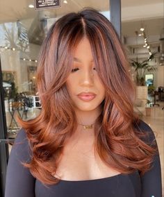 Copper Brown Hair, Red Balayage Hair, Rambut Brunette, Brown Hair Looks, Brown Hair Inspo, Hair Color Auburn