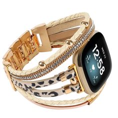 PRICES MAY VARY. Compatible Models and & Size: Boho Bracelets Jewelry Multi-layer wrap printed beaded straps compatible with Fitbit Versa 3/Fitbit Sense smartwatch Band only, Note: Not suitable for Fitbit Versa & Versa 2 & Versa Lite & Versa SE.(Tracker is Not included) Fits most people's wrists. Suitable for 5.3-7.5 inch wrists. Choose the size you need Unique Design: Unique leather bands/bracelets/bangles leopard/cheetah print style beautiful bands around your wrist.This band is stunning and s Bands Bracelets, Fitbit Versa 3, Leather Wristbands, Adjustable Jewelry, Wrap Bracelets, Bracelets Jewelry, Gifts For Your Mom, Vintage Band, Print Style