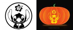 a cartoon character carved into a pumpkin