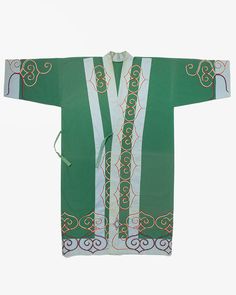 Traditional Ceremonial Kimono For Festivals, Traditional Green Kimono For Festivals, Traditional Festival Kimono, Kuril Islands, Ainu People, Northern Island, Indigenous Community, Indigenous People, Japanese Textiles