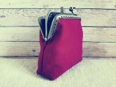 "Double Kiss lock Coin Purse, vintage style wallet, Double Pockets Coin Purse, retro style Kiss clasp Coin Pouch, handmade gift for her Coin purse /kiss lock wallet Features: Measures: 3\" (8cm) width top 4\" (10 cm) width bottom 4\" (10 cm) Height 1\" 1/2(3,5 cm) Depth This coin purse is hand sewed by me. The fabric is really unique and particular The metal frame is in bronze vintage-style. No glue is used. I sew the metal frame with the fabric. The double pockets make everything well organized Vintage Handmade Bags For Personal Use, Vintage Handmade Bag, Retro Pouch Coin Purse, Vintage Pink Wallet For Everyday, Vintage Handmade Bags For Gifts, Handmade Vintage Bag As Gift, Vintage Pink Pouch Clutch, Red Vintage Clutch For Daily Use, Vintage Coin Purse With Zipper For Daily Use