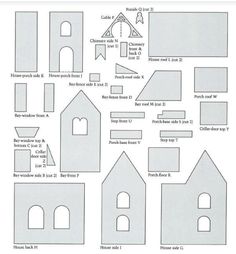 paper house cut outs are shown with instructions for making the houses and windows in them