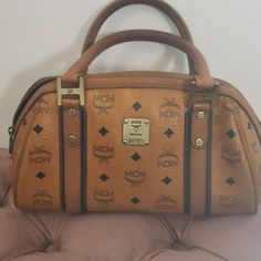 So Cute- Sold Out. 100% Authentic, Great Shape No Smells. Mcm Bags, Mcm Logo, Gold Orange, Orange Gold, Mini Bags, Mini Bag, Bag Lady, Orange, Pattern