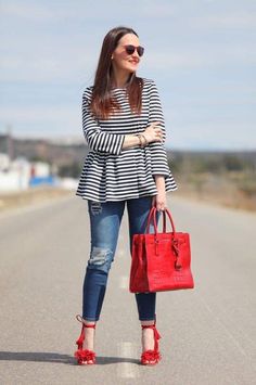 Striped Skirts, Oufits Casual, Teacher Style, Jeans Casual, Stripe Skirt, Outfits Casuales, Casual Jeans, Everyday Fashion