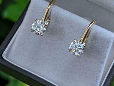 (eBay) 2.50 Ct Round Cut Diamond Drop & Dangle Women's Earrings 14k Yellow Gold Finish Solitaire Diamond Earrings, 1 Carat Diamond Earrings, Yellow Gold Diamond Earrings, Diamond Solitaire Earrings, Gold Diamond Band, Dangle Hoop Earrings, Gold Diamond Earrings, Diamond Anniversary, Fashion Jewelry Earrings