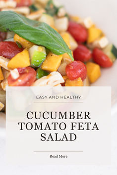 Cucumber Tomato Feta Salad Easy Side Salad, Cucumber Tomato Feta Salad, Tomato Feta Salad, Salad With Mango, Salad Tomato, Salad Cucumber, Watermelon Feta Salad, Salad Easy