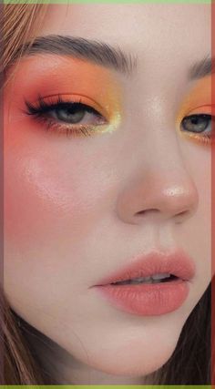 Festival makeup is known for being bold and otherworldly. Here, find over a dozen concert makeup looks that beautifully capture the aesthetic. Seasonal Makeup, Maquillage On Fleek, Concert Makeup, Orange Makeup, Unique Makeup