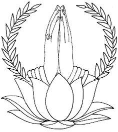 a drawing of a flower with leaves in the center and an oval frame around it