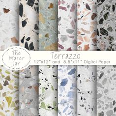 the water jar terrazzo digital paper pack