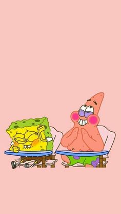 spongebob is sitting on a chair with his face in the middle of it