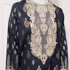 Shirt By Saphire Elegant Tunic Blouse For Party, Elegant Party Tunic Blouse, Elegant Black Kurta For Festive Occasions, Elegant Festive Tunic Blouse, Elegant Fitted Tunic Kurta, Elegant Black Evening Kurta, Black Tunic Dress For Festive Occasions, Elegant Black Long Sleeve Kurta, Black Blouse For Eid Party