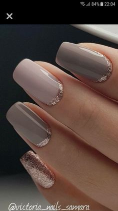 Love the hint of rose gold glitter around the cuticles Gold Manicure, Elegant Nail Designs, Valentine Nails, Rose Gold Nails, Diy Nail Art, Elegant Nails, Gold Nails, Gorgeous Nails