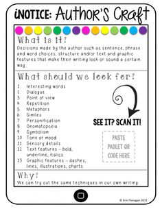 the author's craft activity for writing