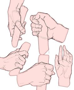 several hands holding each other in different positions