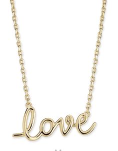 $68 Kate Spade gold tone love necklace   19" JkM New York Love, Valentines Day Jewelry, Love Pendant, Necklace Online, Mens Gift Sets, Luxury Gifts, Love Necklace, Fashion Jewelry Necklaces, Gold Pendant Necklace