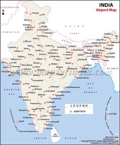 india map with major cities and airports