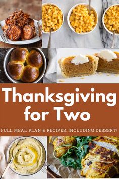 thanksgiving dinner menu with images of different dishes