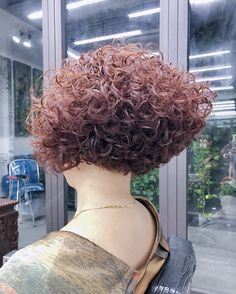 Spiral Perm Short Hair Curly Bob, Curly Stacked Bob Haircut, Short Wavy Curly Hair, Cute Short Curly Hairstyles