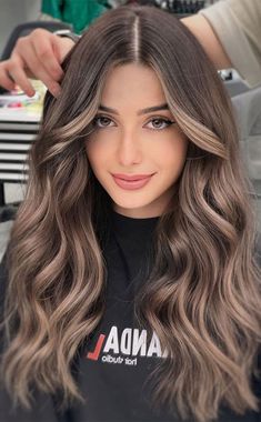 Ash Colour Highlight, Wedding Hair Colour Ideas, Brunette Balayage For Cool Skin Tone, Balayage For Tanned Skin, Balayage Hair For Green Eyes, Hair Colour Ideas For Pale Skin Brown Eyes, Milk Tea Colour With Balayage Highlights, Balayage Hair For Fair Skin, Hair Highlights For Fair Skin Tone