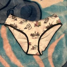 White Panty With Old Time City Scapes. Has A Ruched Back, Size Medium, Nwot Fitted Cotton Bottoms From Victoria's Secret, Fitted Cotton Bottoms By Victoria's Secret, City Scapes, Lingerie Outfits, Women's Intimates, Victoria’s Secret, Victoria's Secret, Color White, Lingerie