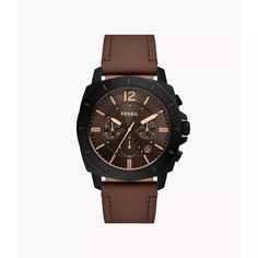 This 45mm Privateer features a black sunray dial, chronograph movement and brown leather strap. Timeless Brown Chronograph Watch, Brown Quartz Business Watches, Brown Metal Dial Business Watch, Modern Brown Watch With Metal Dial, Timeless Brown Chronograph Watch With Tachymeter, Timeless Brown Watch With Subdials, Brown Chronograph Watch With Round Dial For Outdoor, Leather Chronograph Watch With Subdials For Everyday, Brown Outdoor Chronograph Watch